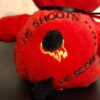 ICE HOCKEY RED STUFFED 8â€ BEAR â€œHE SHOOTS HE SCORES!â€ EMBROIDERY BY DONNAâ€™S GK - Image 4