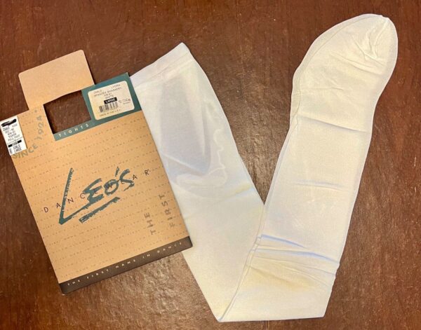 LEO'S DANCEWEAR 406-21 CHILD LARGE SHIMMERY WHITE FULL FOOT DANCE TIGHTS SZ L