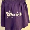 GK CHEER COTTON BOXER SHORTS SIZE ADULT MEDIUM PURPLE CHEER PRINT STRIPES Sz AM