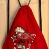 CHEER SPIRIT GK SUPER SPORT RED NYLON SLING BAG COLOR GRAPHIC DRAWSTRING CLOSURE