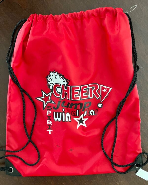 CHEER SPIRIT GK SUPER SPORT RED NYLON SLING BAG COLOR GRAPHIC DRAWSTRING CLOSURE - Image 2