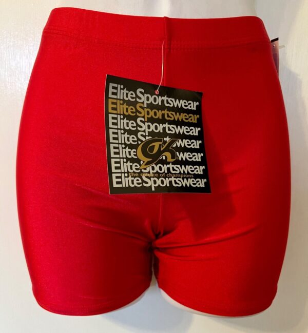 GK RED WORKOUT SHORTS ADULT X-SMALL NYLON/SPANDEX DANCE CHEER GYMNASTICS Sz AXS