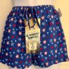 GK COTTON LADIES MEDIUM STARS PRINT ROYAL RED WHITE BOXER SHORTS Sz AM NWT!