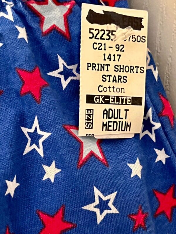 GK COTTON LADIES MEDIUM STARS PRINT ROYAL RED WHITE BOXER SHORTS Sz AM NWT! - Image 4