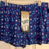 GK COTTON LADIES MEDIUM STARS PRINT ROYAL RED WHITE BOXER SHORTS Sz AM NWT! - Image 6