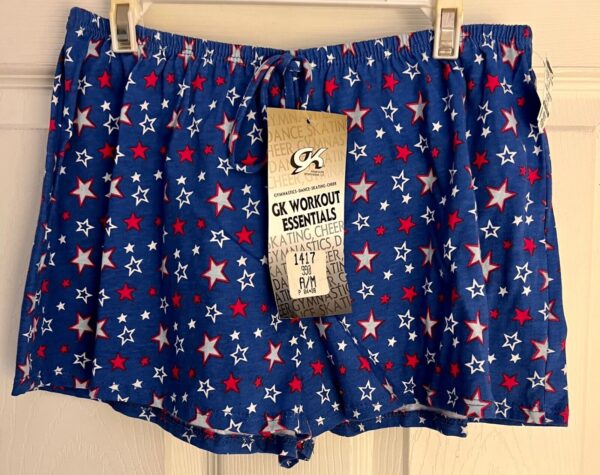 GK COTTON LADIES MEDIUM STARS PRINT ROYAL RED WHITE BOXER SHORTS Sz AM NWT! - Image 6