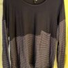 Heartstring Ladies Size Large LgSLV Navy/Purple Solid/Stripe  Top Cotton SZ L - Image 4