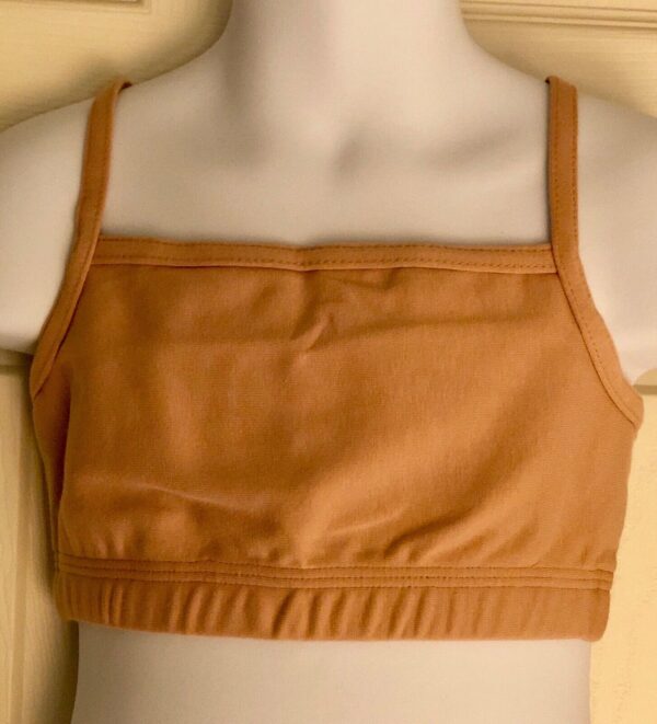 NWT! GK ELITE STYLE #1461 SPORTS BRA CAMI NUDE COTTON SPANDEX SIZE CHILD L