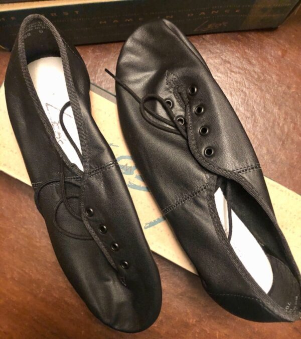 LEOâ€™S JAZZ BLACK ADULT 7.5 MEDIUM SPLIT SOLE LACE UP DANCE SHOES Sz 7.5 AD NIB - Image 4