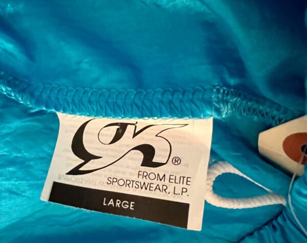 GK WARM UP ADULT LARGE BLUE CRINKLE NYLON GYMNASTICS CHEER ATHLETIC PANTS Sz L - Image 5