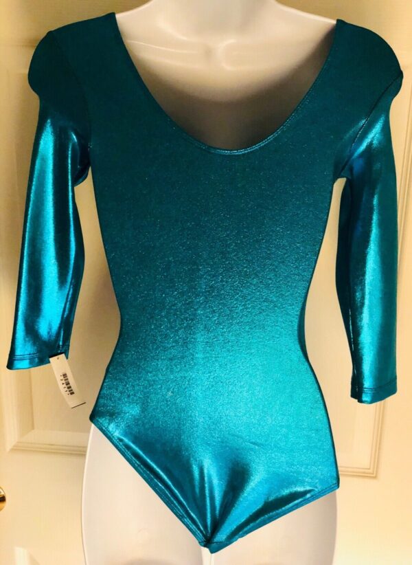 GK Elite 3/4 Sleeve Turquoise Mystique Gymnastic Dance Leo AXS - Image 2