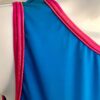 GK BIKETARD ADULT SMAL BLUE NYLON/SPANDEX PINK FOIL TRIM DANCE GYMNASTIC TANK S - Image 2