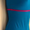 GK BIKETARD ADULT SMAL BLUE NYLON/SPANDEX PINK FOIL TRIM DANCE GYMNASTIC TANK S - Image 3