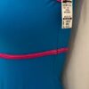 GK BIKETARD ADULT SMAL BLUE NYLON/SPANDEX PINK FOIL TRIM DANCE GYMNASTIC TANK S - Image 4