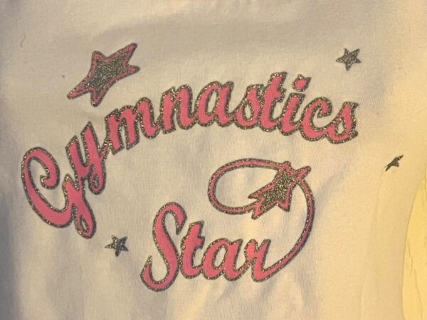 GK CAMISOLE 'GYMNASTICS STAR' JUNIOR SMALL WHITE COTTON PINK SATIN TRIM JR S NWT - Image 2