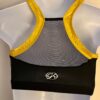 GK CHEER CHILD LARGE BLACK MICROFIBER GOLD MYSTIQUE MESH CROP DANCE TOP SZ L - Image 6