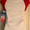 GK CHEER GLITZY GRAPHIC TEE SIZE LADIES MEDIUM  WHITE RAGLAN CAP SLEEVE AM NWT! - Image 2
