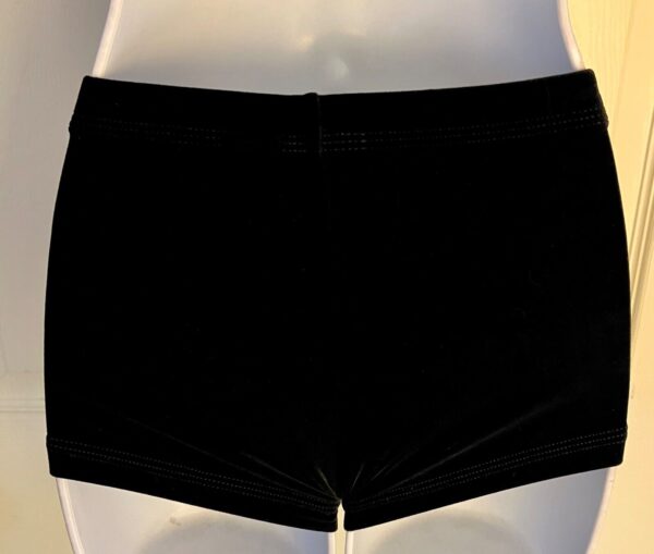 GK BLACK VELVET ADULT X-SMALL MICRO MINI CRYSTALS CHEER DANCE GYMNASTS SHORTS XS - Image 11