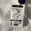 GK 'CHEER' CHILD SMALL GRAPHIC COTTON WHITE T-SHIRT NAVY GLITTER CAP SLVS SZ S - Image 5
