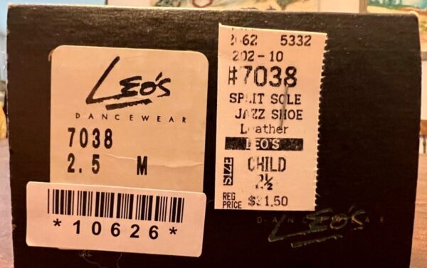 LEOâ€™S JAZZ BLACK LEATHER CHILD 2.5M ECONO SPLIT SOLE LACE UP DANCE SHOES Sz 2.5 - Image 6