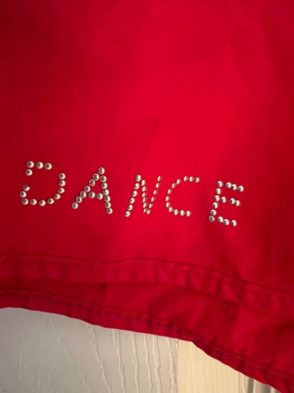 GK RED BOXERS GIRLS MEDIUM NYLON METALLIC "DANCE" WORKOUT ACTIVEWEAR SHORTS SZ M - Image 3