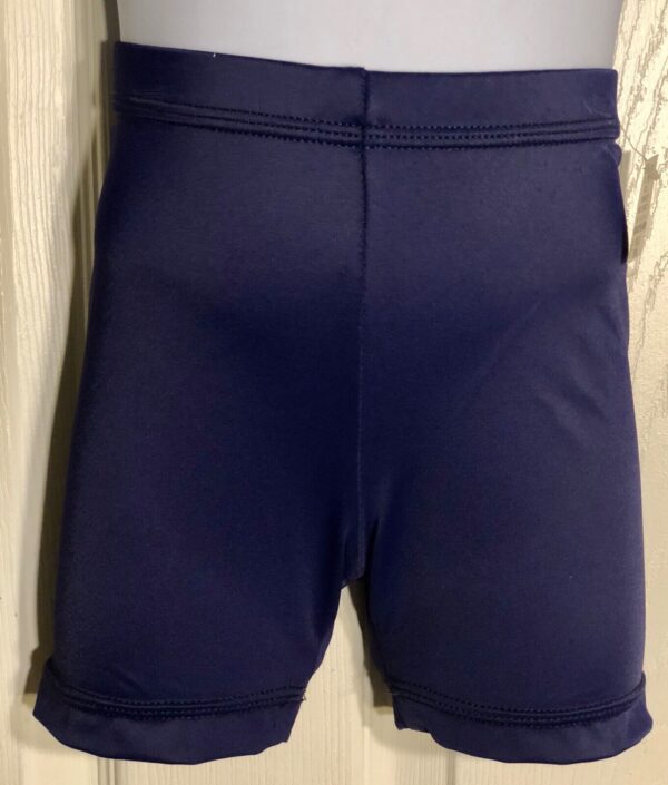 GK CHILD SMALL MINI WORKOUT SHORTS NAVY NYLON/SPANDEX GYMNASTICS DANCE CHEER CS