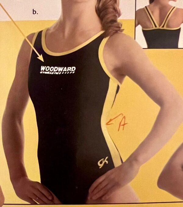 GK SPORTY CHILD X-SMALL BLACK RACERBACK YELLOW SIDES GYMNASTS TANK LEOTARD SZ XS - Image 10