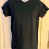 Anvil LADIES SMALL BLACK BLANK PRE-SHRUNK SSLV COTTON V-NECK TOP T-Shirt SZ S