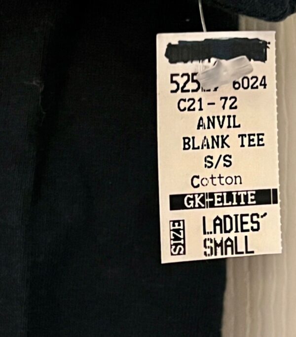 Anvil LADIES SMALL BLACK BLANK PRE-SHRUNK SSLV COTTON V-NECK TOP T-Shirt SZ S - Image 5