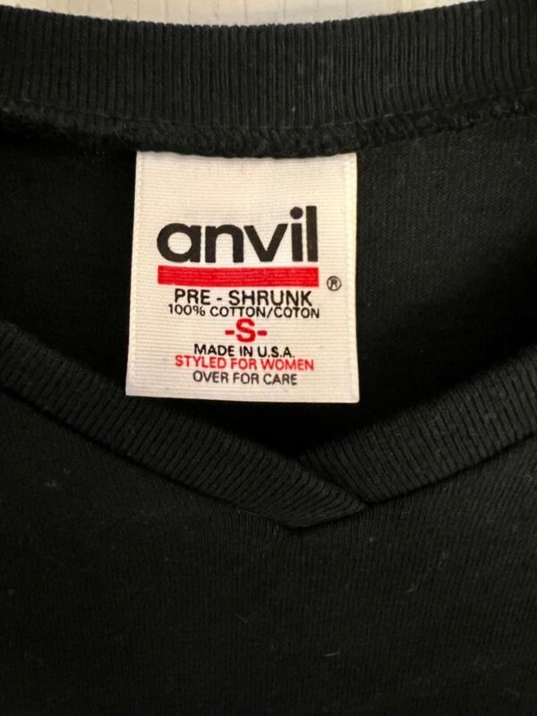 Anvil LADIES SMALL BLACK BLANK PRE-SHRUNK SSLV COTTON V-NECK TOP T-Shirt SZ S - Image 8