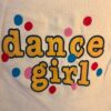 GK FUN TANK PJ TOP GIRLS SMALL â€˜DANCE GIRLâ€™ WHITE COTTON RIBBED BLACK TRIM SZ S - Image 2