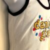GK FUN TANK PJ TOP GIRLS SMALL â€˜DANCE GIRLâ€™ WHITE COTTON RIBBED BLACK TRIM SZ S - Image 3