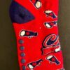 GK CHEER FUN LADIES 9-11 SLIPPER SOCKS GRIPS RED WHITE BLUE CHEER GRAPHIC 9-11 - Image 2