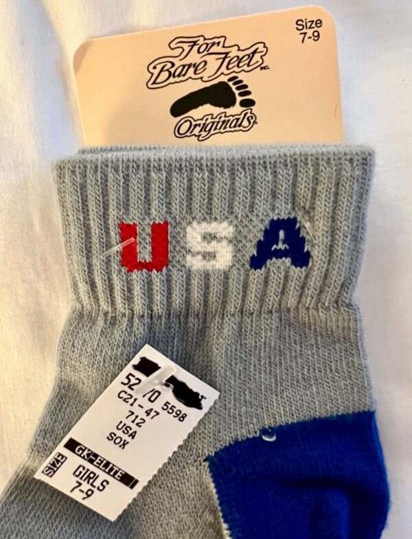 GK GO USA!! UNISEX KIDS 7-9 QUARTER/ANKLE SOCKS RED WHITE BLUE USA GRAPHICS NWT! - Image 2