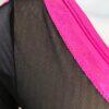 GK LgS BLACK VELVET MESH ADULT SMALL PINK FOIL GYMNASTICS DANCE LEOTARD Sz AS - Image 2