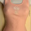 GK SKATE TANK TOP ADULT SMALL PINK RIBBED COTTON SILVER CREST GRAPHIC Sz S NWT!
