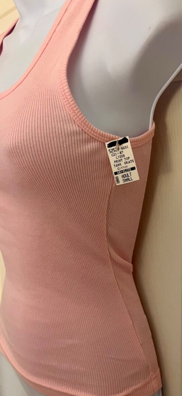 GK SKATE TANK TOP ADULT SMALL PINK RIBBED COTTON SILVER CREST GRAPHIC Sz S NWT! - Image 4