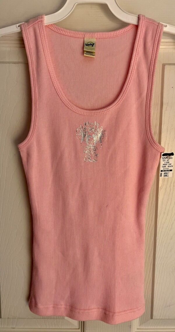 GK SKATE TANK TOP ADULT SMALL PINK RIBBED COTTON SILVER CREST GRAPHIC Sz S NWT! - Image 9