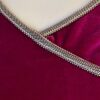GK  PURPLE VELVET LADIES SMALL SILVER FOIL TRIM SKATE DANCE CASUAL CROP TOP Sz S - Image 2