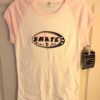GK "SKATE" GRAPHIC ADULT LARGE COTTON WHITE T-SHIRT PINK CAP SLVS CASUAL SZ L - Image 7