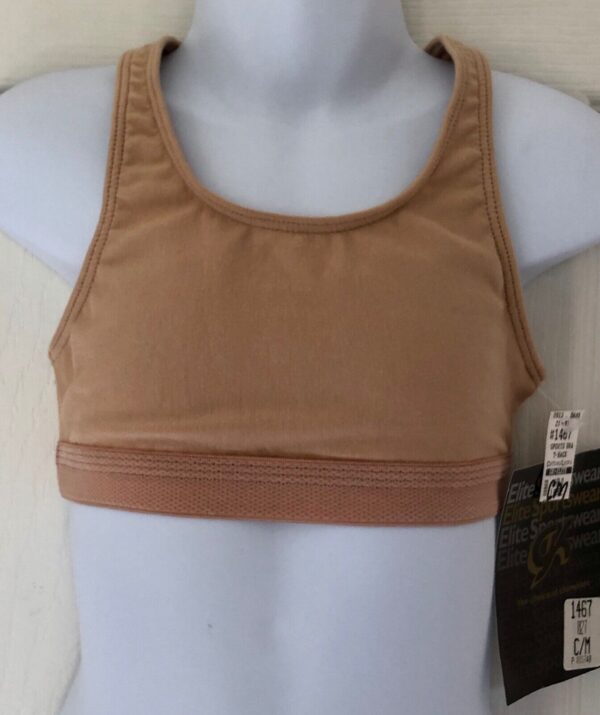 GK Sports Bra T-Back CHILD LARGE Cotton/Spandex Nude Style #1467 CL NWT! - Image 2