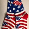 GK GO USA!! WARM COMFY SOCKS RED WHITE BLUE USA STAR STRIPE PATTERN Sz 9-11 NWT!