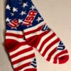GK GO USA!! WARM COMFY SOCKS RED WHITE BLUE USA STAR STRIPE PATTERN Sz 9-11 NWT! - Image 2