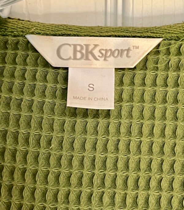 CBK SPORTS OUTDOOR VEST WOMENS SMALL SLVLS HOODIE GREEN WAFFLE KNIT Sz S EUC! - Image 6