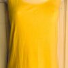 LAUREN Ralph Lauren WOMENS MEDIUM SLVLS YELLOW SHEER TRIM COTTON TOP Sz M EUC!
