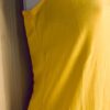 LAUREN Ralph Lauren WOMENS MEDIUM SLVLS YELLOW SHEER TRIM COTTON TOP Sz M EUC! - Image 3