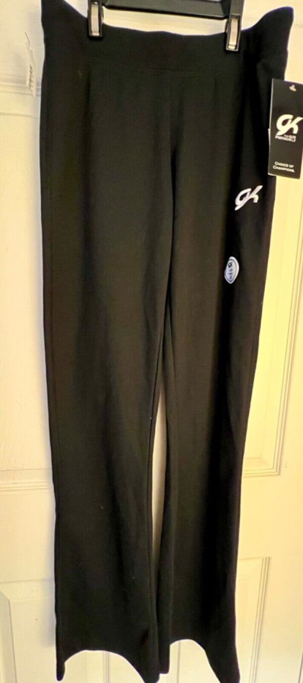 GK WARM UP JUNIOR SMALL BLACK COTTON/POLY GYM DANCE CHEER SPORT PANTS SZ J(2-4) - Image 6