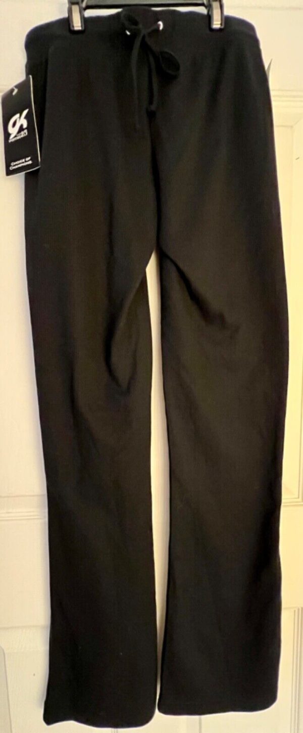 GK WARM UP JUNIOR SMALL BLACK COTTON/POLY GYM DANCE CHEER SPORT PANTS SZ J(2-4) - Image 7