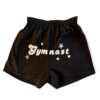 GK "GYMNASTâ€ PRINT ADULT LARGE BLACK COTTON/POLY BOXER SHORTS WHITE STRIPES SZ L