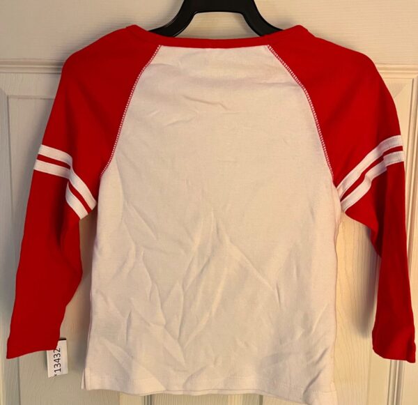 GK GYMNAST BASEBALL TEE CHILD SMALL RED & WHITE 3/4 RAGLAN SLV COTTON T-SHIRT S - Image 2